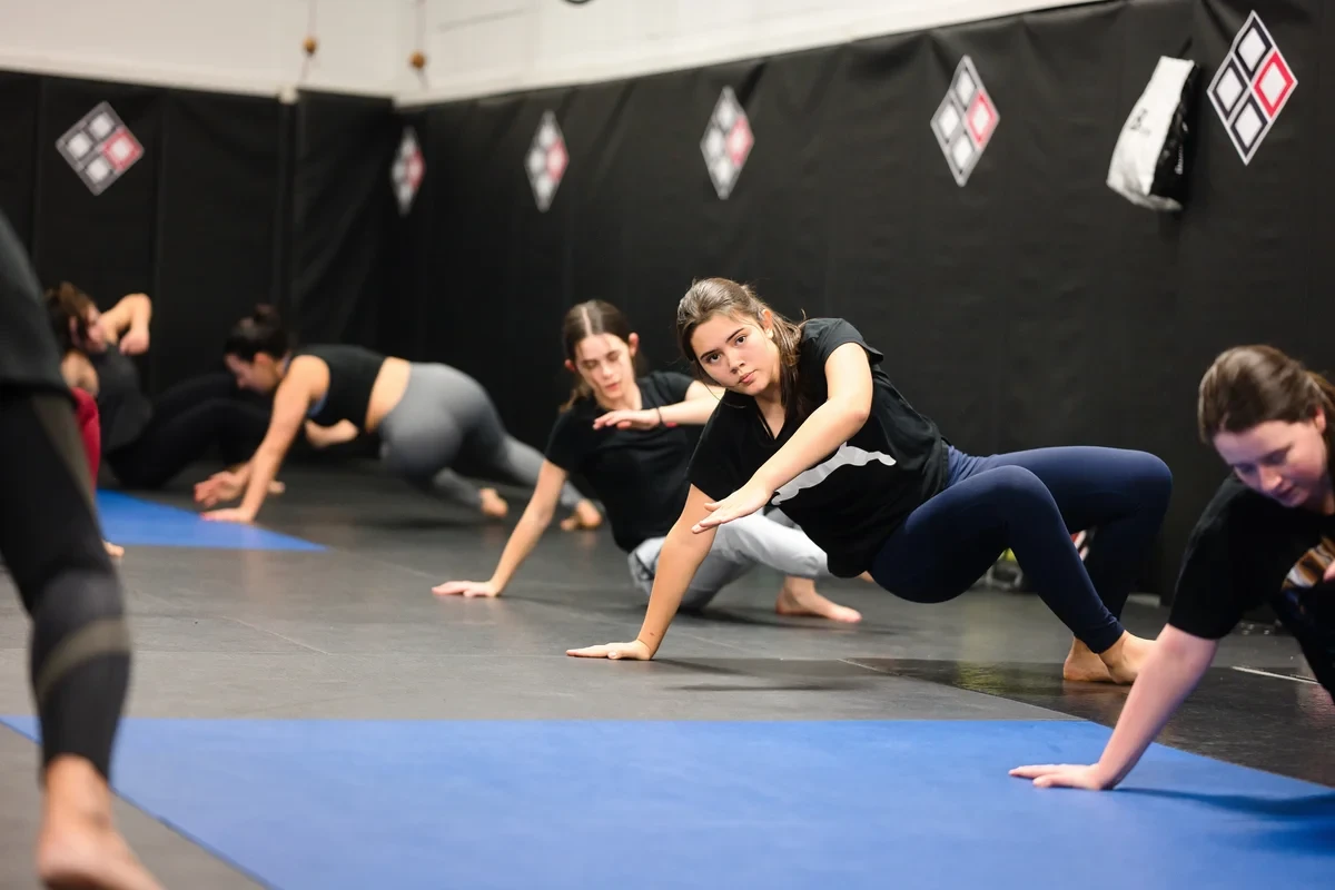 Muay Thai warm-up stretching exercises at Yorkdale Martial Arts Academy in York
